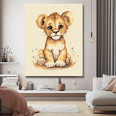 Smiling Lion Cub - Painting by Numbers